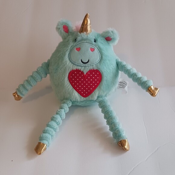 Unicorn Plush Stuffed Animal Toy, Mint Green Red Heart Make Believe Ideas 2021 - Picture 1 of 6